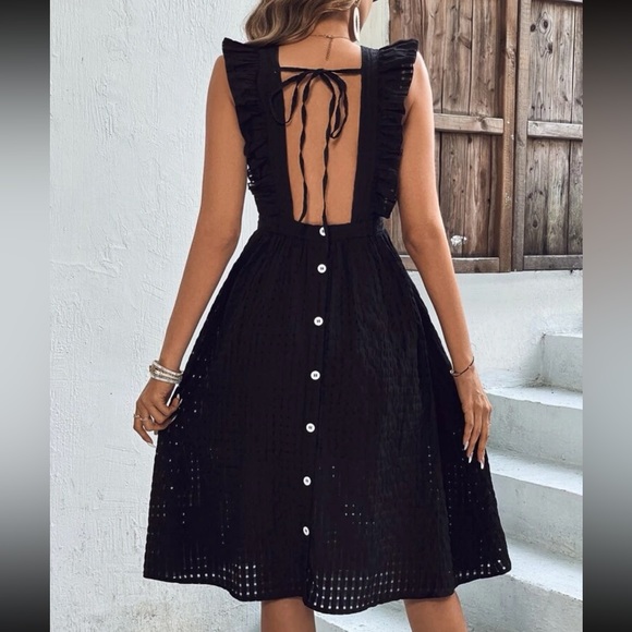 Boho tie beck ruffle trim dress - Picture 2 of 5